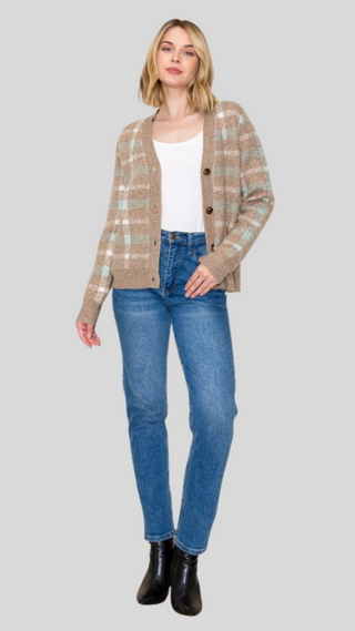 Maeve Mocha/Mint Cardigan