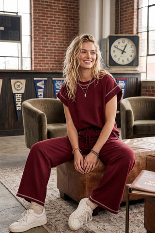 Cora Maroon Pant Set