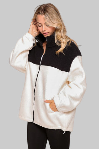 Dolly Black/Cream Sherpa Jacket