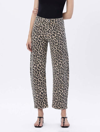 Zoe Leopard Print Barrel Denim