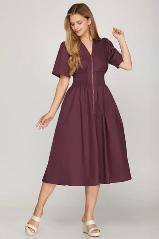 Katherine Plum Zip Dress