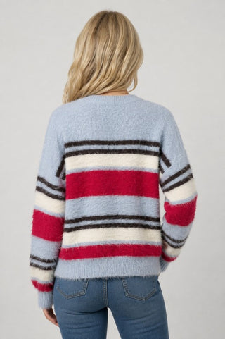 Micah Blue Pop Stripe Sweater