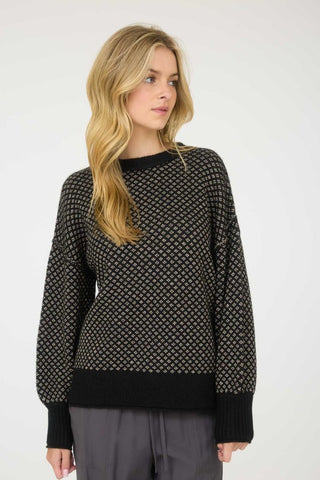 Lettie Black Jacquard Sweater