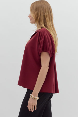 Giselle Burgundy Top