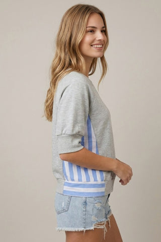 Kama Lt Grey Contrast Sweatshirt