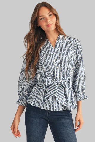 Shea Navy Tie Top