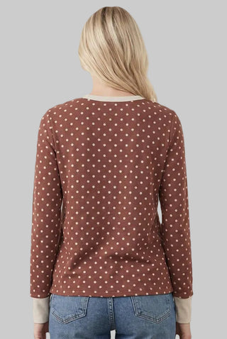 Aleah Marsala Polka Dot Top