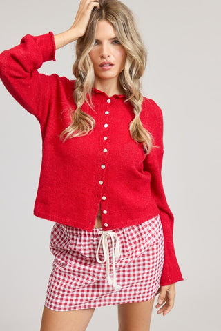 Poppy Red Cardigan