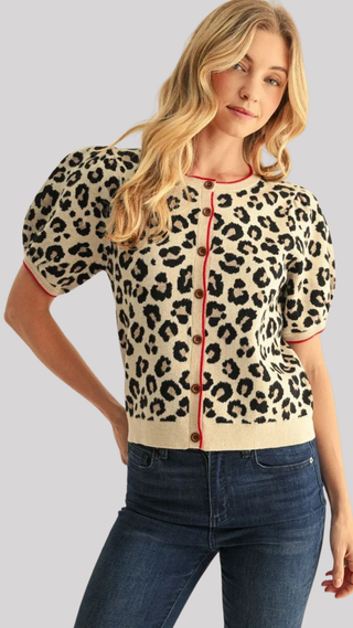 Jennifer Leopard Print Cardigan