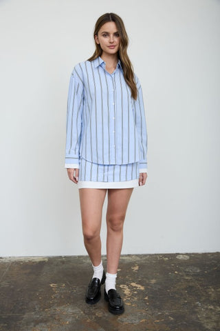 Adeline Blue Button Down Top