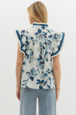 Eve Navy Print Top