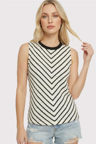 Cori Black Knit Tank Top