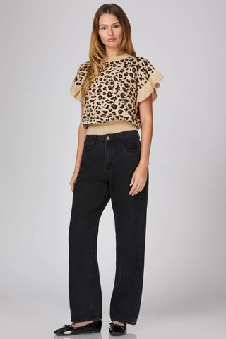 Reba Taupe Animal Print Sweater
