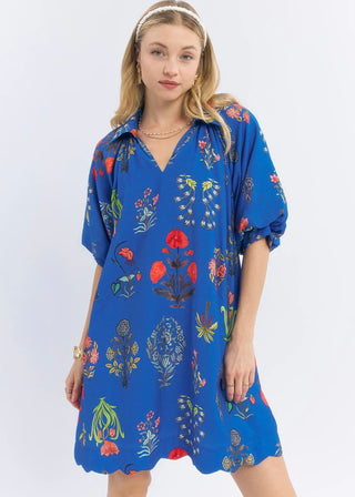 Selena Blue Print Dress