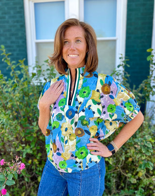 Meadow Blue Print Top