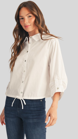 Rachel White Button Up Top