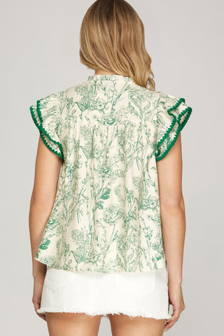 Greta Green Print Top