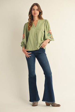 Rhian Olive Top