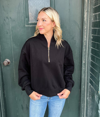 Mindy Black Scuba Sweatshirt