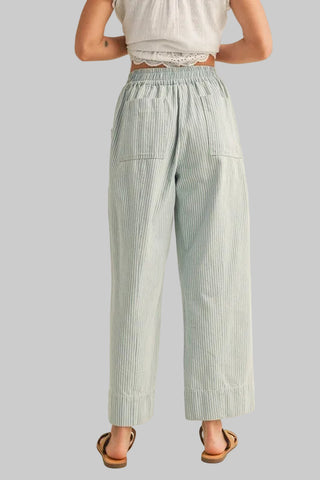 Mindy Lt Blue Stripe Drawstring Denim