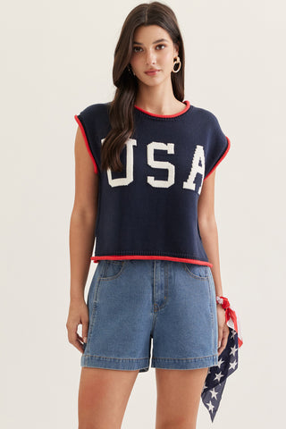 Chelsea Navy USA Sweater