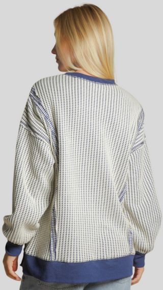 Natalie Navy Textured Pullover