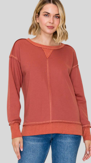Zuri Rust Pullover
