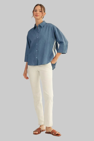 Devon Denim Contrast Button-Up