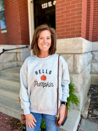 Lucia Grey Pumpkin Sweatshirt