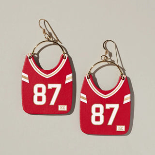 KC Football Jersey Earrings #87