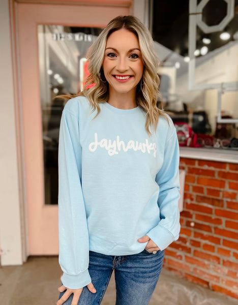 Sophie Sky Blue Jayhawk Sweatshirt