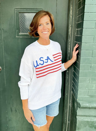 Isabela White Flag Sweater