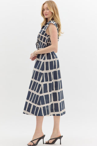 Catie Navy Print Dress