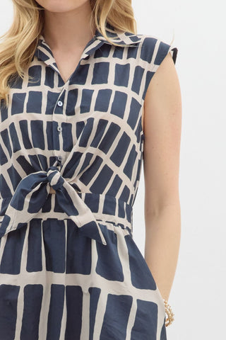 Catie Navy Print Dress