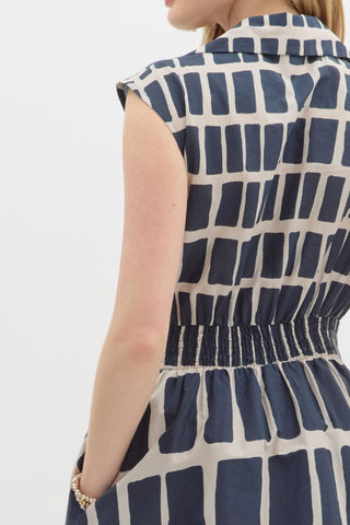 Catie Navy Print Dress