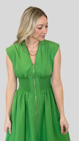 Cami Green Zip Dress