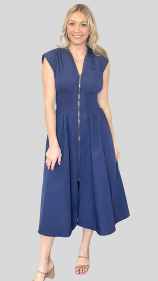 Cami Navy Zip Dress