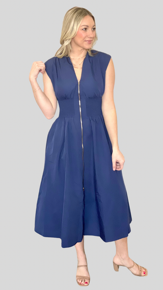 Cami Navy Zip Dress