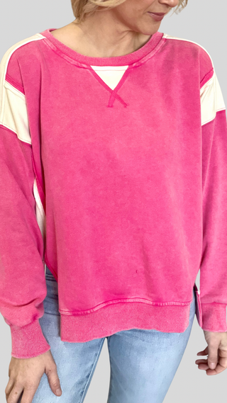 Isla Fuchsia Washed Sweatshirt