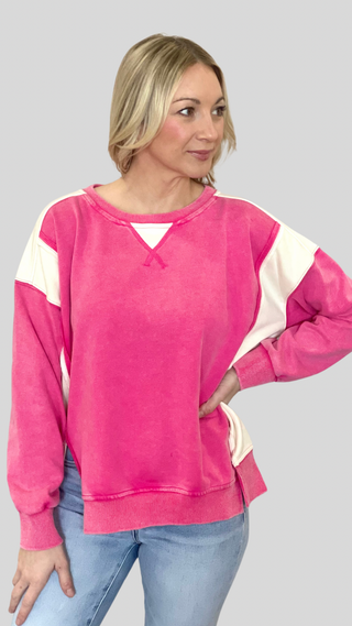 Isla Fuchsia Washed Sweatshirt