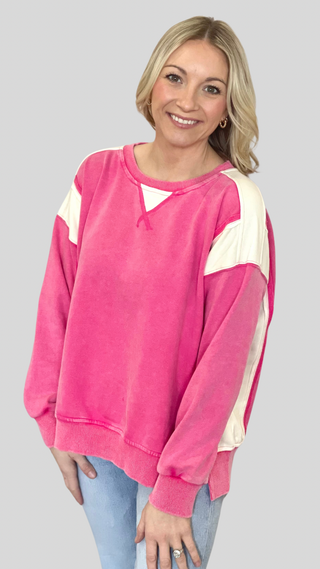 Isla Fuchsia Washed Sweatshirt