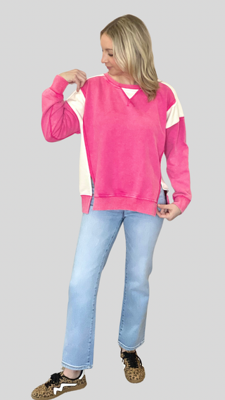 Isla Fuchsia Washed Sweatshirt