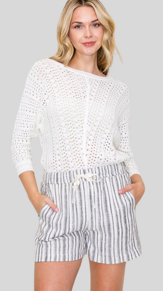 Violet Natural Stripe Short