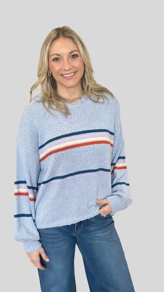 Rylee Blue Stripe Sweater