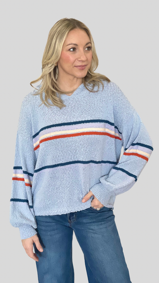 Rylee Blue Stripe Sweater