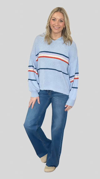 Rylee Blue Stripe Sweater