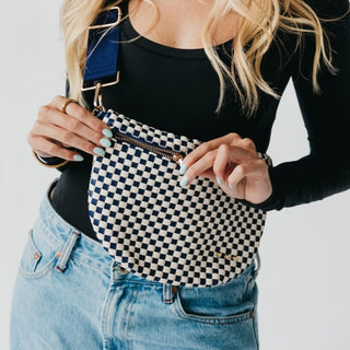 Carly Navy Checkered Bag