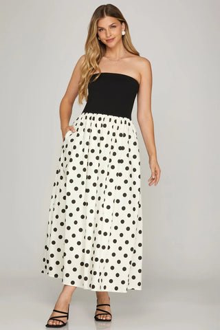 Gena Black Polka Dot Dress