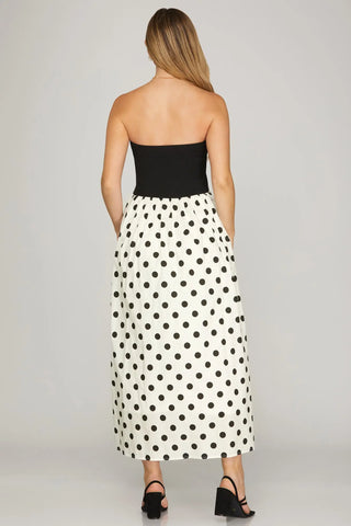 Gena Black Polka Dot Dress