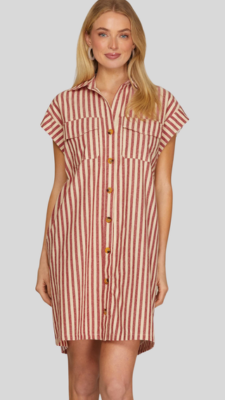 Bella Red Stripe Dress